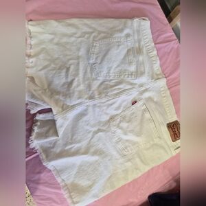 Levi's White Denim Shorts